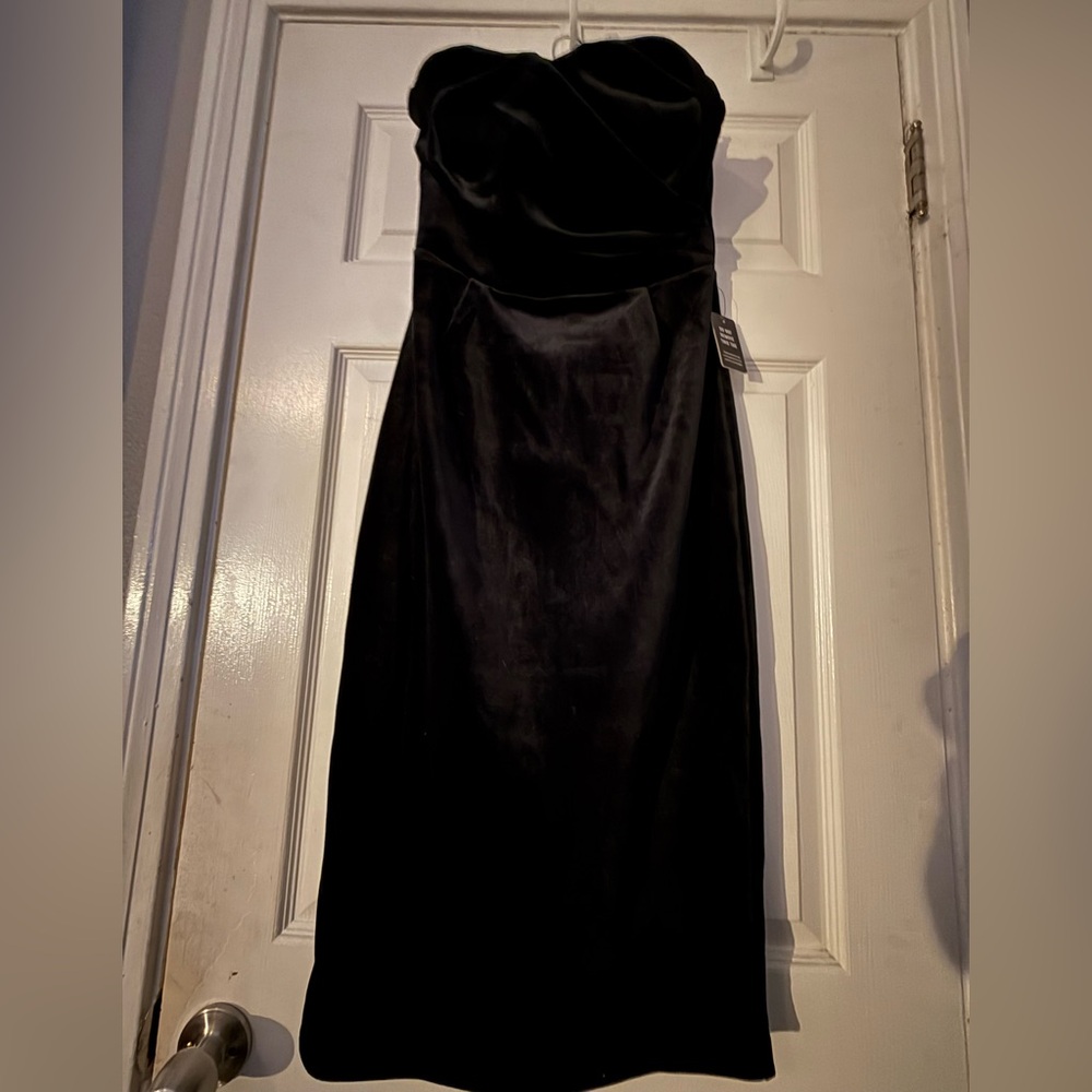 New Express velvet Black Strapless Dress